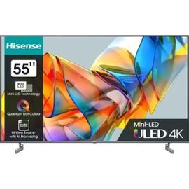 Hisense 55U6KQ - 55" U6KQ Series TV LCD rétro-éclairée par LED - QLED - Smart TV - VIDAA - 4K UHD (2160p) 3840 x 2160 - HDR - Mini-LED, Quantum Dot, ULED - noir, métal