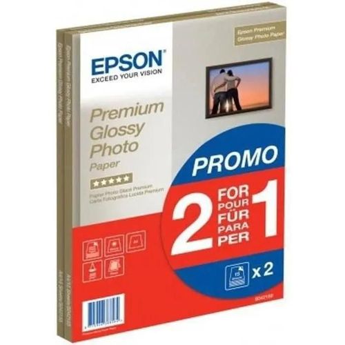 Epson Premium Glossy Photo Paper BOGOF - Papier photo brillant - A4 (210 x 297 mm) - 255 g/m² - 15 feuille(s) (pack de 2) - pour Expression Home XP-245, 342, 442; Expression Premium XP-540;...