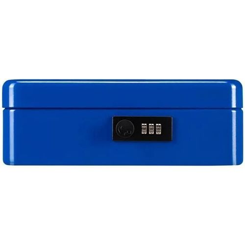 Caisse MONEY bleu H90xB250xT180mm 1.31kgavec serrure à cylindre