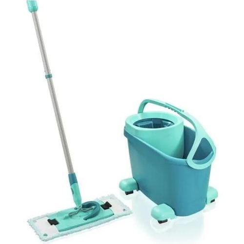 LEIFHEIT Clean Twist M Ergo mobile 52121 Kit de nettoyage sol - Balai a plat lave sol avec housse. seau a essorage facile. roulettes