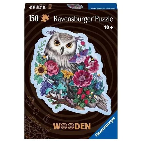 Puzzle Puzzle En Bois - Forme - 150 Pcs - Hibou Floral