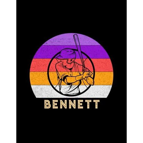 Bennett Name Gift Personalized Baseball Lined Notebook, Daily Journal For Sport Lovers: Budget, Business, A4, Money, 8.5 X 11 Inch, 110 Pages, 21.59 X 27.94 Cm, Diary, Stylish Paperback, Lesson