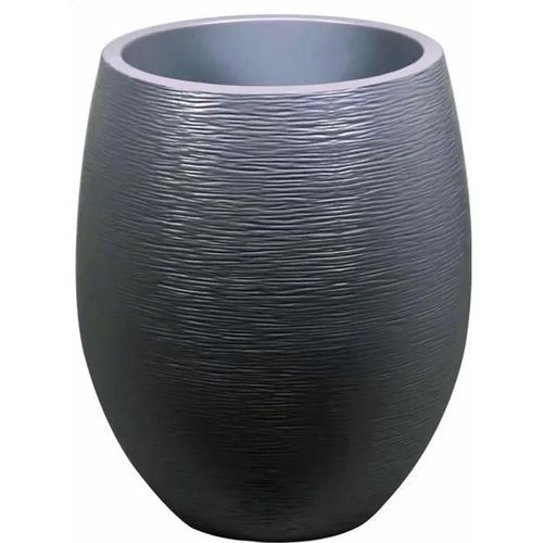 Pot Egg Graphit Haut - Anthracite - 50x60cm 53l - Eda Plastiques - Intérieur Et Extérieur