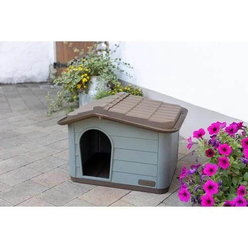 Maison Pour Chats Paola Eco Kerbl - 60 X 51 X 41 Cm - Gris Et Marron - Plastique Recyclé