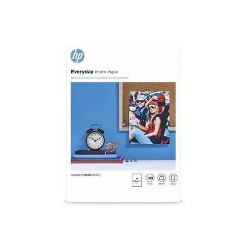 HP Everyday Photo Paper - Papier photo brillant - A4 (210 x 297 mm) - 200 g/m² - 100 feuille(s) - pour Deskjet 2050 J510; Envy 100 D410; Officejet 6000 E609; PageWide MFP 377; PageWide Pro 452