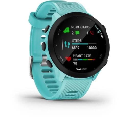 Garmin Forerunner 55 - Vert Aqua - Montre De Sport Avec Bracelet - Silicone - Vert Aqua - Affichage 1.04" - Bluetooth, Ant+ - 37 G