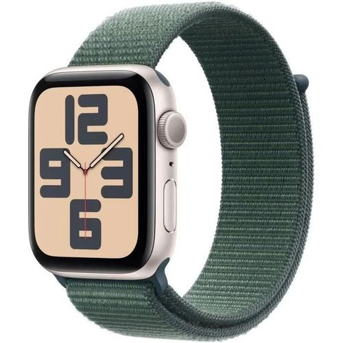 Apple Watch Se Gps - 44mm - Boîtier Starlight Aluminium - Bracelet Lake Green Sport Loop