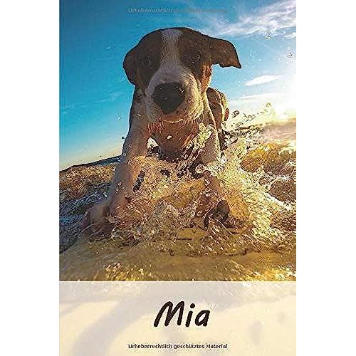 Mia: Tagebuch / Journal Personalisiertes Notizbuch Mia - Individuelles Namensbuch Mit Hunde Motiv | Din A5 100 Seiten | Liniert
