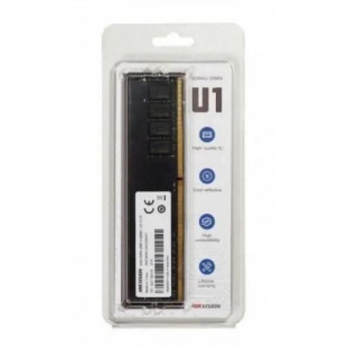 Hikvision Mémoire RAM Hikvision U1 8GB DDR4 3200MHz (RAM DDR4, DIMM), Mémoire vive, Noir