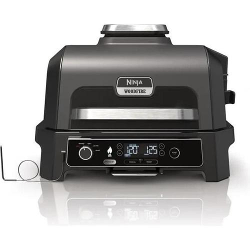 Barbecue électrique NINJA Woodfire Pro XL OG850EU - fumoir avec thermomètre - Barbecue et Air fryer d'extérieur