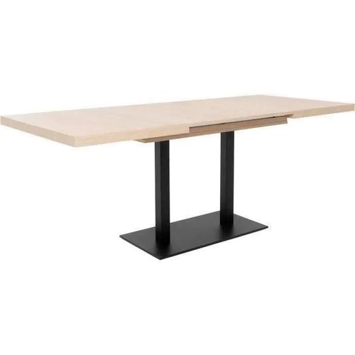 Orlando Table A Manger A Rallonge - Style Industriel - Décor Chene Sonoma Et Noir - L 120-200 X P 80 X H 75 Cm