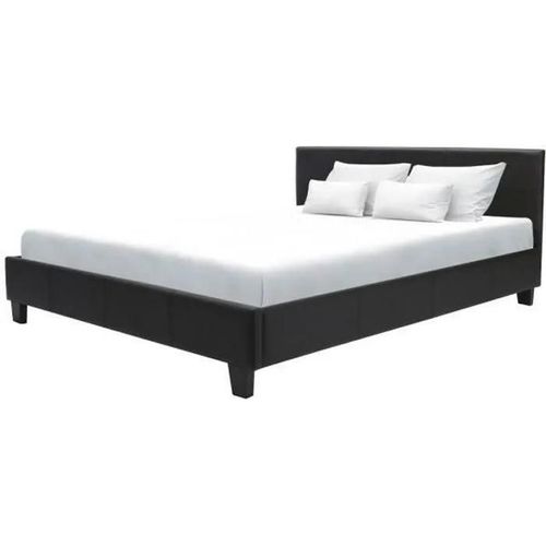 Kansas Lit Adulte 160x200 Cm - Simili Noir - Sommier Inclus
