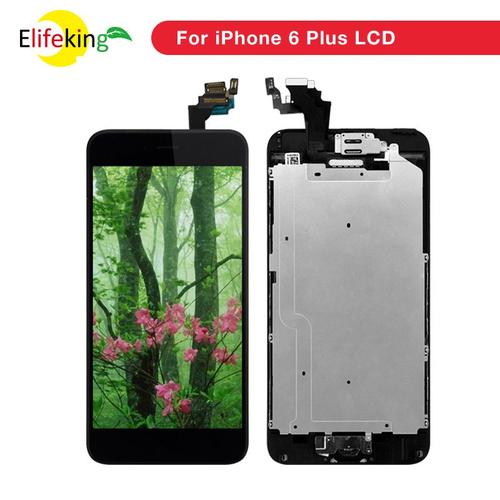 Écran Lcd De Remplacement Pour Iphone 6 Plus 3 Pièces/Lot Avec Bouton D'accueil Et Caméra Frontale