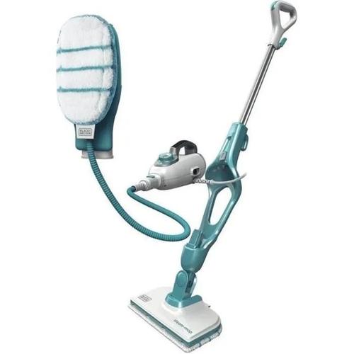 BLACK+DECKER FSMH1351SM - Nettoyeur à vapeur - balai - blanc/turquoise