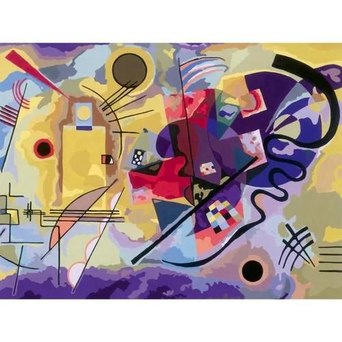 Ravensburger¿Creart Toiles 30x40 Cm¿Kandinsky/Jaune,Rouge,Bleu-Peinture Par Numéros-Activité Détente Et Créative¿Des 1