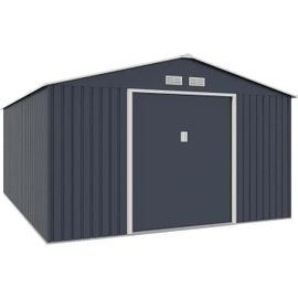Abri De Jardin En Métal 15,16 M² - Kit D'ancrage Inclus - Gris Anthracite