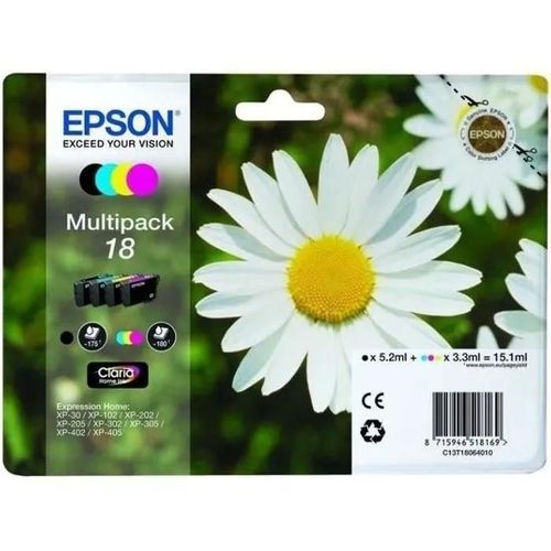 Epson Multipack 18 (Pâquerette) - Pack de 4 cartouches d'encre - noir, jaune, cyan, magenta