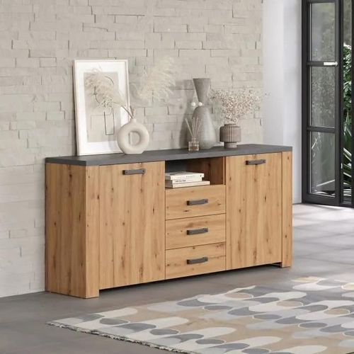Buffet 2 Portes, 3 Tiroirs Et 1 Niche - L180 Cm