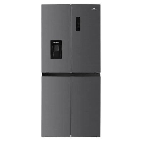 Continental Edison CERA4D464IXD - Réfrigérateur 4 portes 446L  avec distributeur d'eau - Total No Frost - L79 cm x H 180 cm - Inox - Classe D
