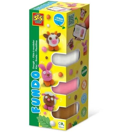 Ses Creative Pâte À Modeler Fundo - Animaux De La Ferme (3x90gr-1x40g
