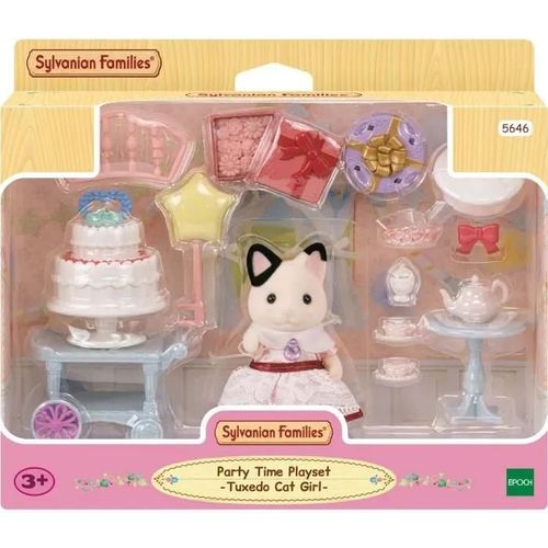 Sets Prets A Jouer La Fille Chat Bicolore Et Son Goûter Danniversaire