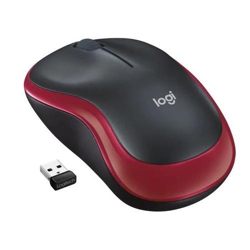 Logitech M185 - Souris - optique - sans fil - 2.4 GHz - récepteur sans fil USB - rouge