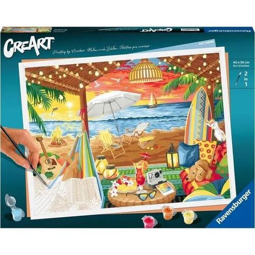 Peinture Par Numéros Ravensburger Creart Grand Format 30x40 Cm Cozy Cabana