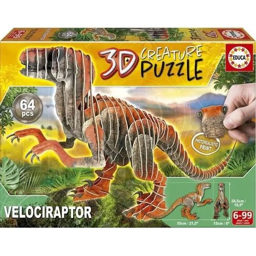Educa - Velociraptor  3d Creature Puzzle