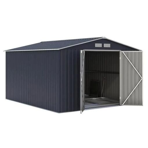 Abri de jardin acier 8.84 m2. avec kit d'ancrage inclus