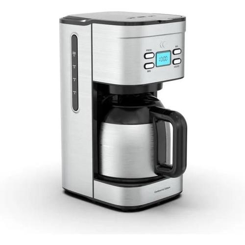 Continental Edison CECF12TIXTH - Cafetière - 12 tasses - noir/inox