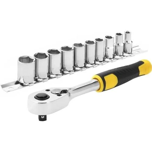 Cliquet 72 dents 1/4 10 Douilles STANLEY - 11 pièces - STMT82666-0