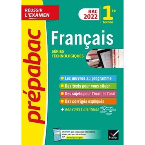 Prépabac Français 1re Technologique - Bac 2023