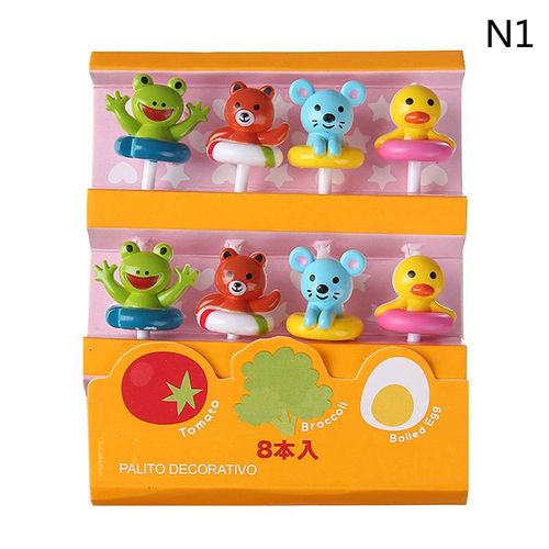 Mini Fourchette À Fruits Pour Enfants, Animaux Chat Poisson Grenouille Fourchettes Collation Gâteau Dessert Vaisselle De Table Fête Choix De Dîner Outils De Cuisine