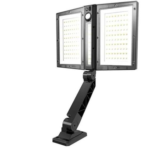 Spot Solaire À Deux Têtes Détecteur Clipper Black Noir Abs 8,5w