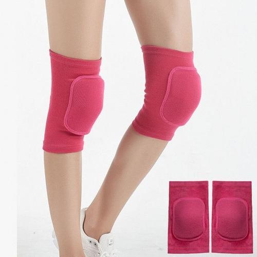 Genouillères élastiques pour femmes,1 paire,protection du genou,éponge  épaissie,pour l'entraînement physique et la danse,pour le soulagement de  l'arthrite - Type Rose Red-S