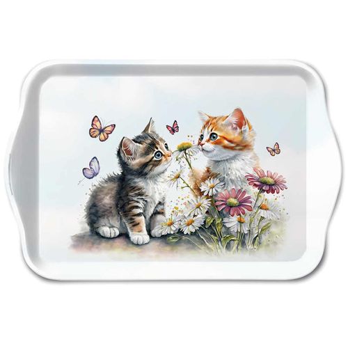 Mini Plateau Rectangulaire Motif Chatons Et Papillons