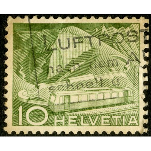 Timbre Oblitéré Helvetia, 10