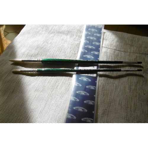 Pinceaux Brosse Rondes Soie N° 4 Et 8 Winsor Et Newton Lot De 2