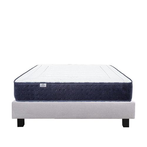 Ensemble Sommier (20cm) Et Matelas Nuage (24cm),Mousses Haute Densité, Mi-Ferme, Face Été/Hiver - Gris, 160x200cm