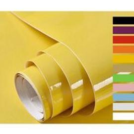 Papier Adhesif pour Meuble Cuisine Porte Mur Stickers Meuble Vinyle  Autocollants Meuble Rouge Avec des Paillettes 40cmX300cm jaune