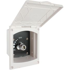 OUKENS Boîte De Douche Extérieure De RV, Interface D'entrée Et De Sortie De Boîte De Douche Extérieure De 1/2 Po RV Blanche Pour Camping-Car De Bateau De Caravane RV Sans