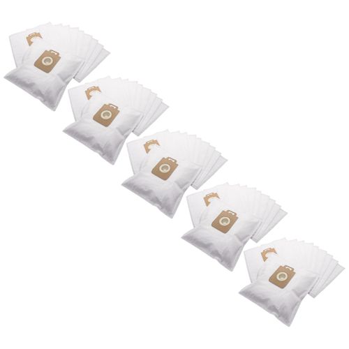 vhbw 50x Sacs compatible avec Progress Bolido Elégance, AirMax, Calypso, 1500, 4595 aspirateur - microfibre non tissée, 32cm x 19cm blanc