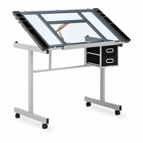 Table ? Dessin Inclinable - 104 X 60 Cm - Plateau En Verre