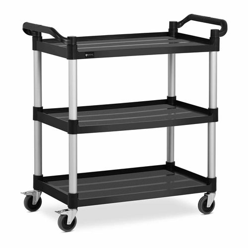 Chariot De Service - 3 Plateaux - 49 X 84,5 Cm - 90 Kg - Noir