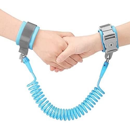 1pcs Laisse De Sécurité Pour Enfants, Bébé Anti-Perdu Poignet, Ande De Poignet En Coton Respirant À Rotation À 360 °, 2.5m (Bleu) Baudrier