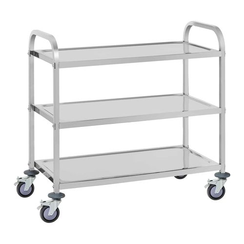 Chariot De Service En Acier Inoxydable - 3 Plateaux - 500 Kg Max.