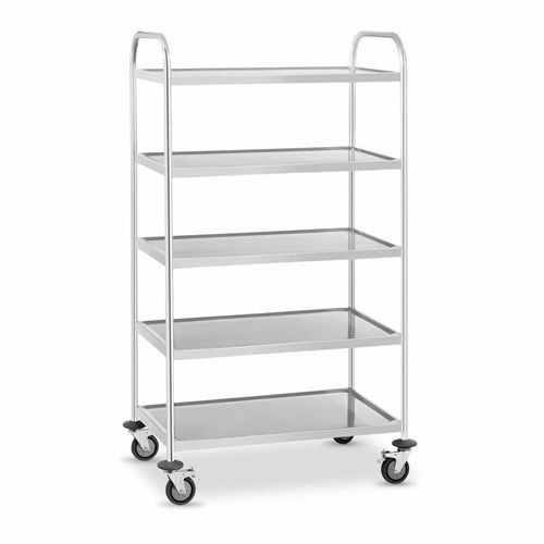 Chariot De Service En Acier Inoxydable - 5 Plateaux - 250 Kg Max.