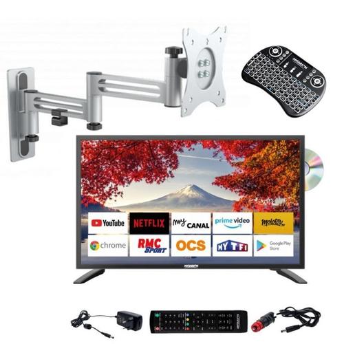 ANTARION TV LED 19" 48cm Smart Connect DVD Intégré + Support TV Double Bras + SMART PAD