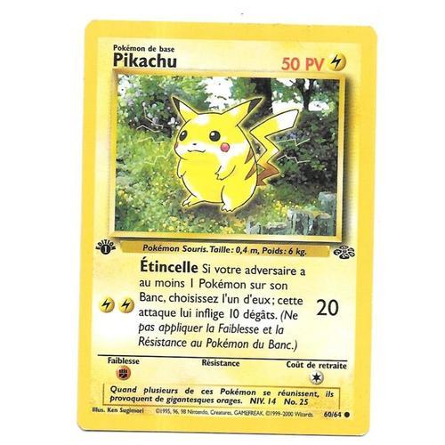Carte Pokémon Pikachu 60/64 [Première Edition] Jungle Wizards (Fr)