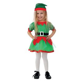 Déguisement Lutin Père Noël Robe Tutu Vert Fille